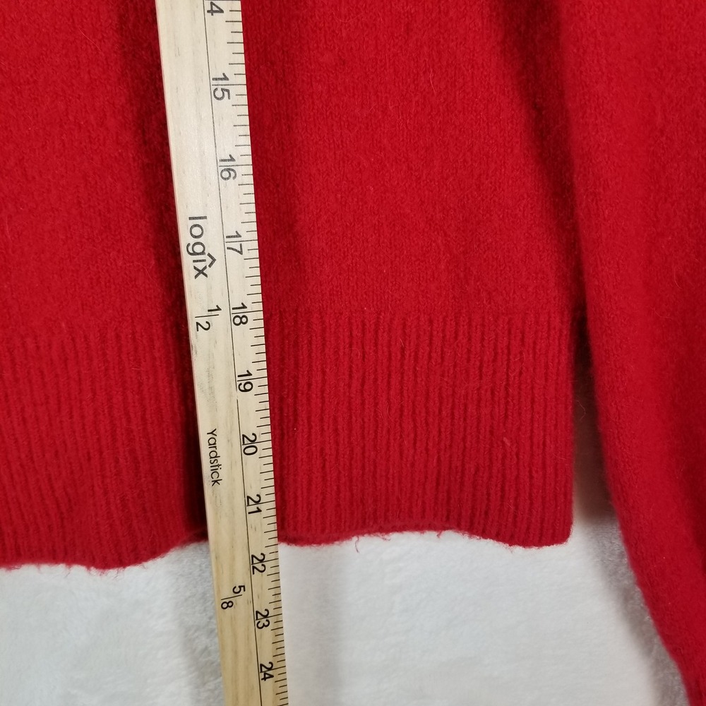 J.Crew Womens Red Merino Wool Alpaca Blend Mock Neck Raglan Sweater XS - Picture 6 of 7